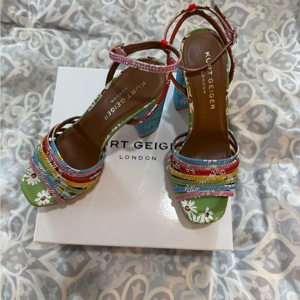 Kurt Geiger Rainbow Pride Strappy Platform Heels